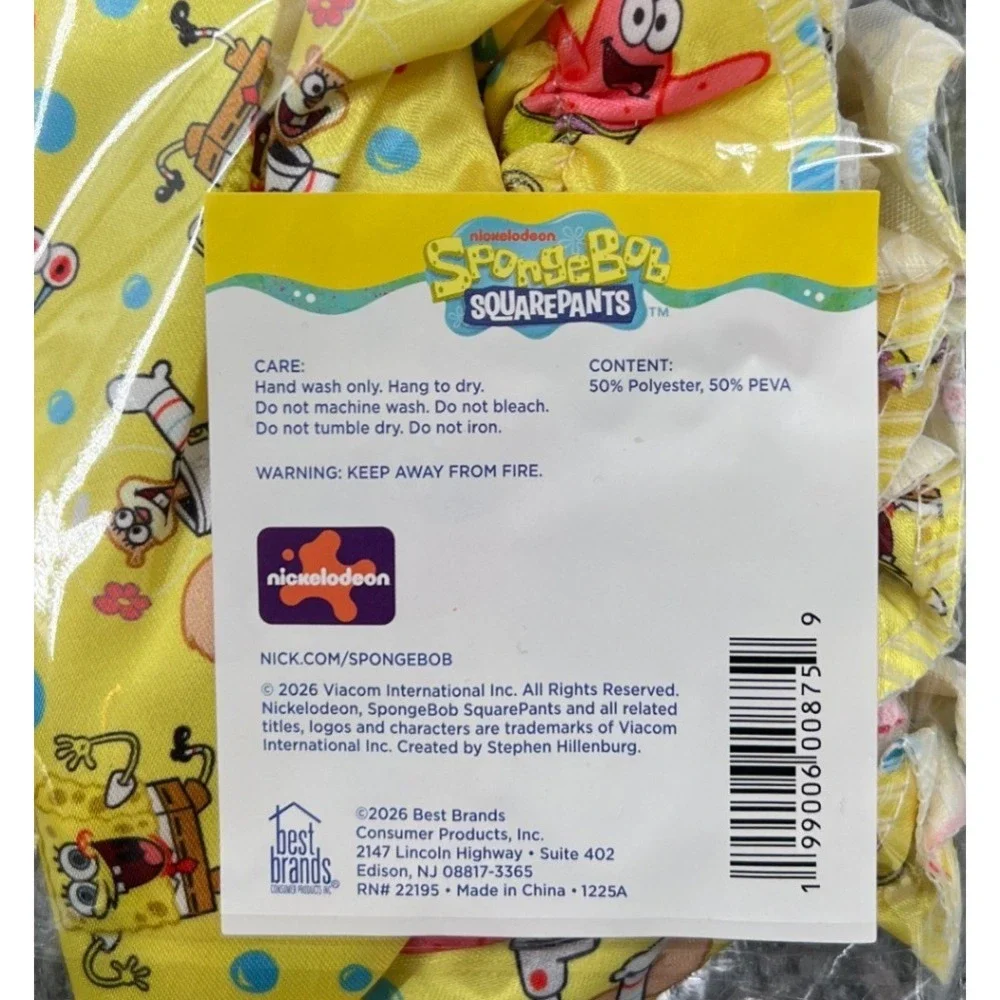 SpongeBob‎ SquarePants Kids Bath Set Bundle Spa Headband Sponge Shower Cap NWT